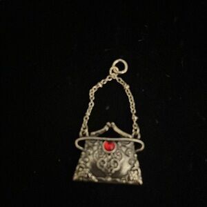Handbag Pendant with Red Gem